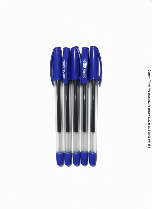 SUPRA Idea Gel Pens Pack of 5 | Smooth Writing Blue Ink Gel Pens