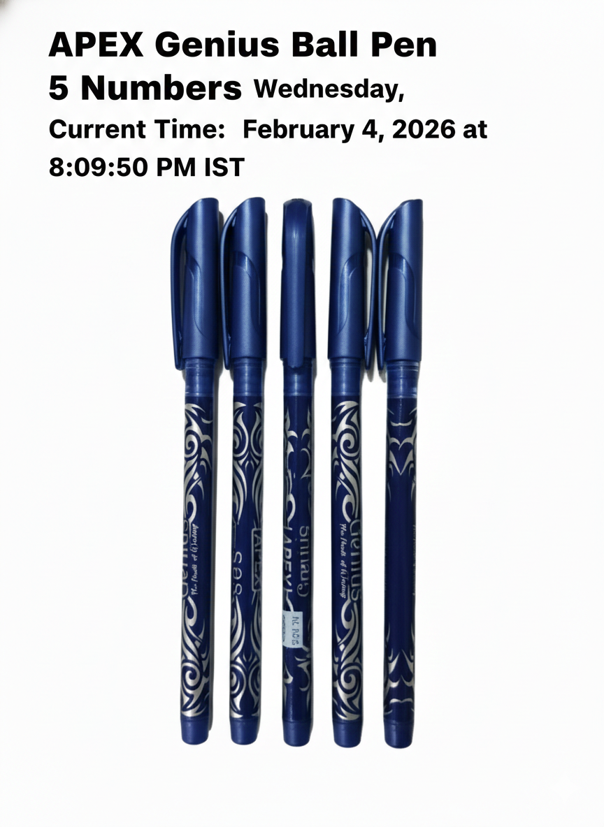 APEX Genius Ball Pen Smooth Writing Blue Ink Pens  Pack of 5