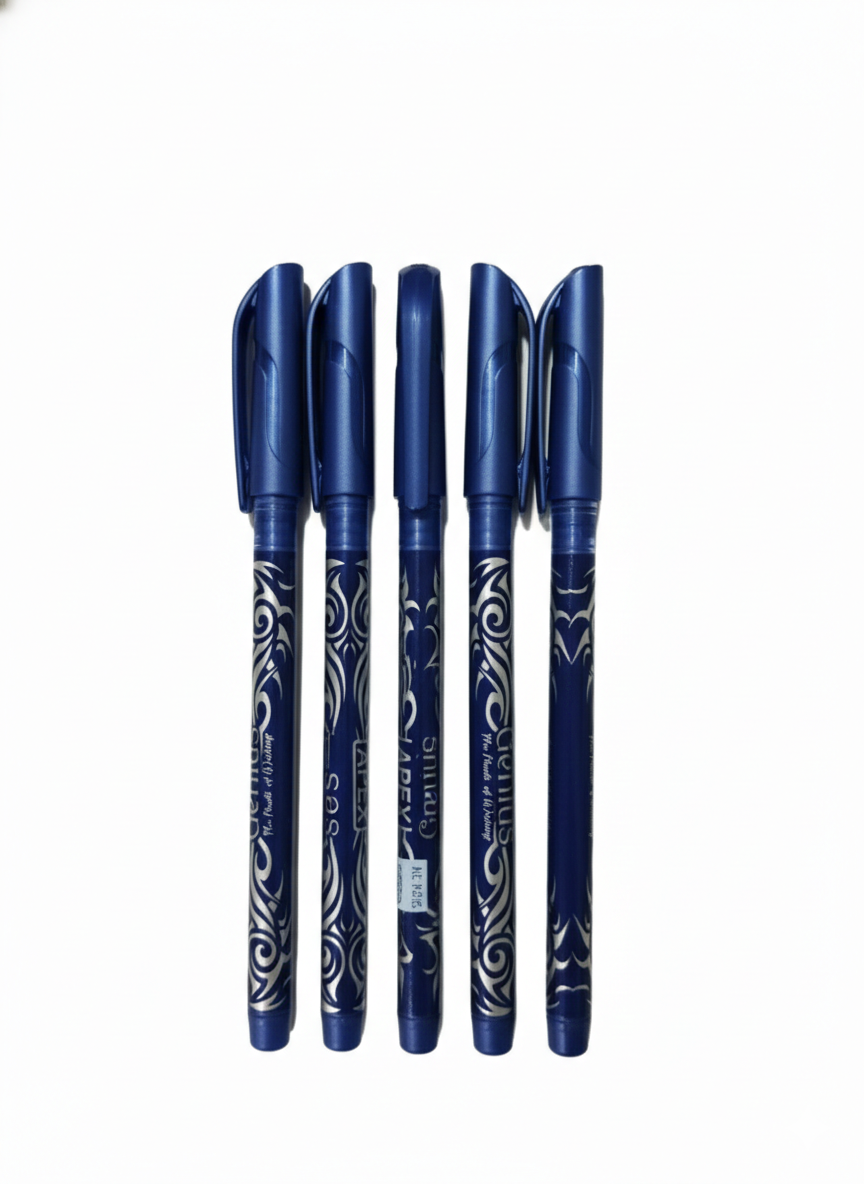 APEX Genius Ball Pen Smooth Writing Blue Ink Pens  Pack of 5