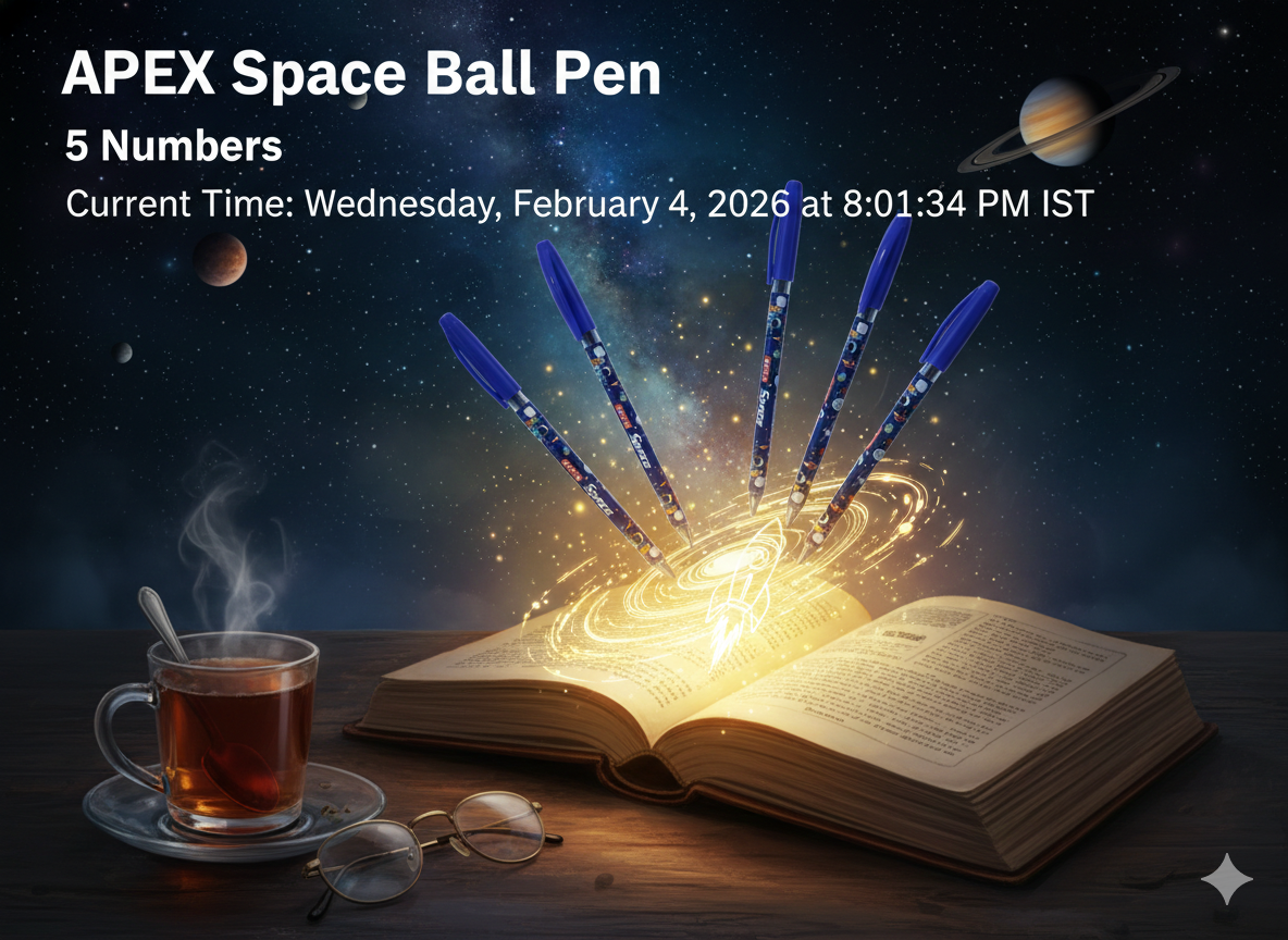 APEX Space Ball Pen Cartoon Space Theme Pens Pack of 5