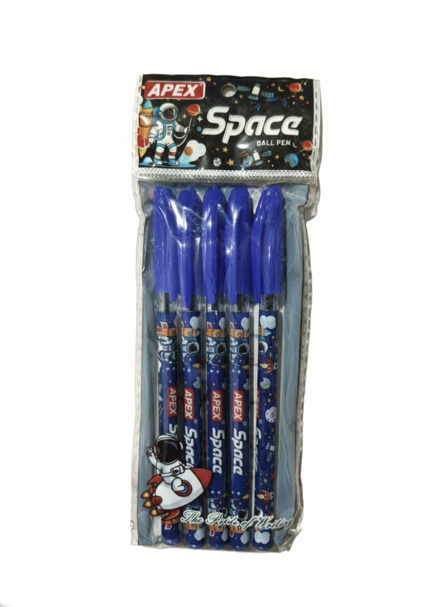 APEX Space Ball Pen Cartoon Space Theme Pens Pack of 5