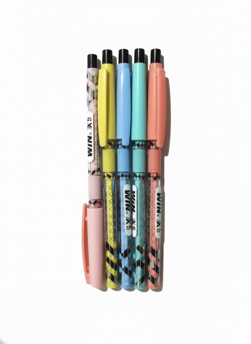 WIN X5 Ball Pen Smooth Writing Blue Ink Pens Pack of 5