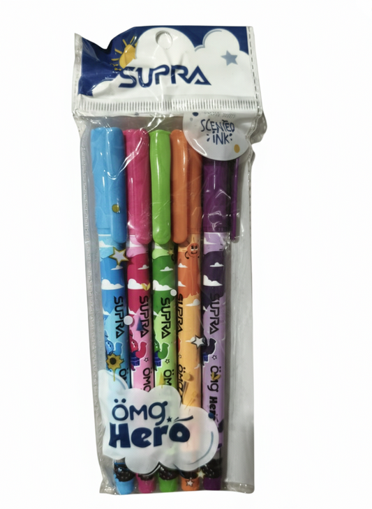 Scented Ink Pens SUPRA OMG Hero Ball Pen Pack of 5