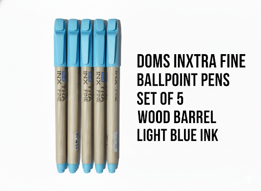 DOMS INXIFY Ball Pen Pack of 5 | Smooth Writing Blue Ink Pens