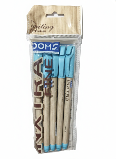 DOMS INXIFY Ball Pen Pack of 5 | Smooth Writing Blue Ink Pens