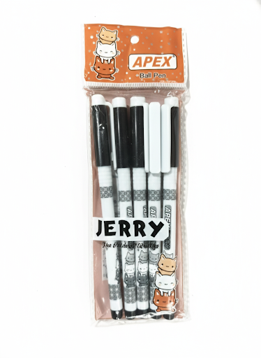 APEX Jerry Ball Pen Pack of 5 | Smooth Writing Black Ink Pens