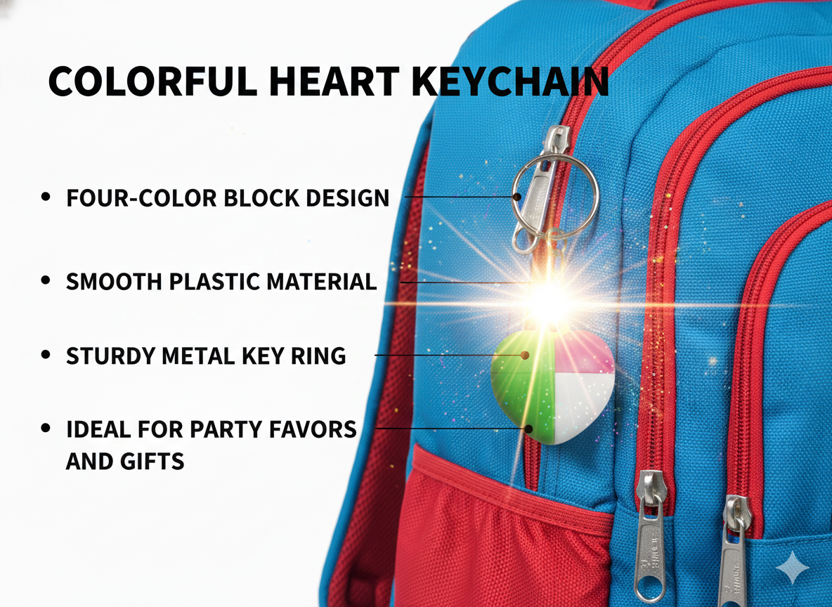 Colorful Heart Keychain for Girls & Women