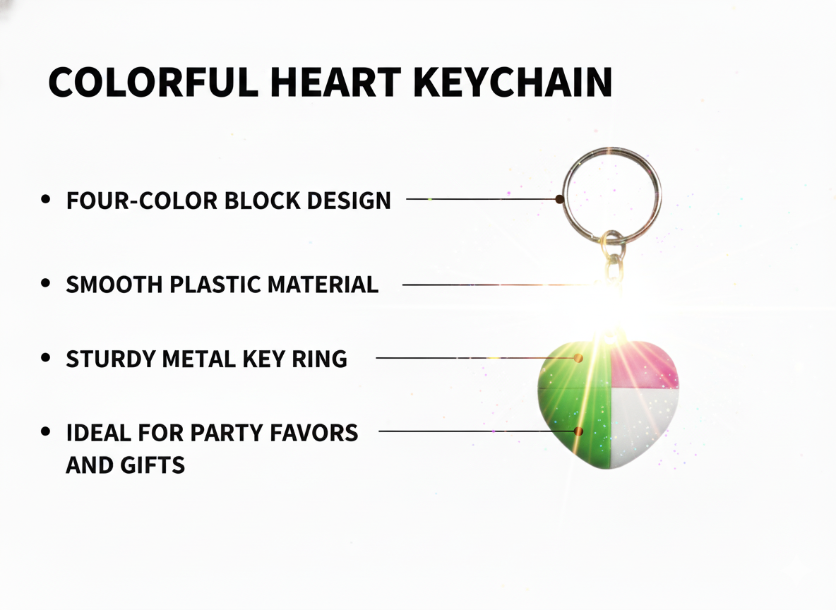 Colorful Heart Keychain for Girls & Women