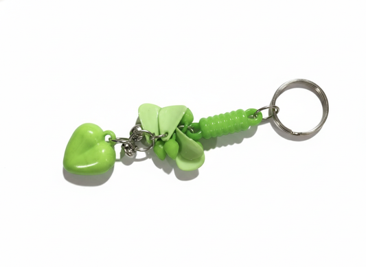 Colorful Plastic Heart Keychains Set