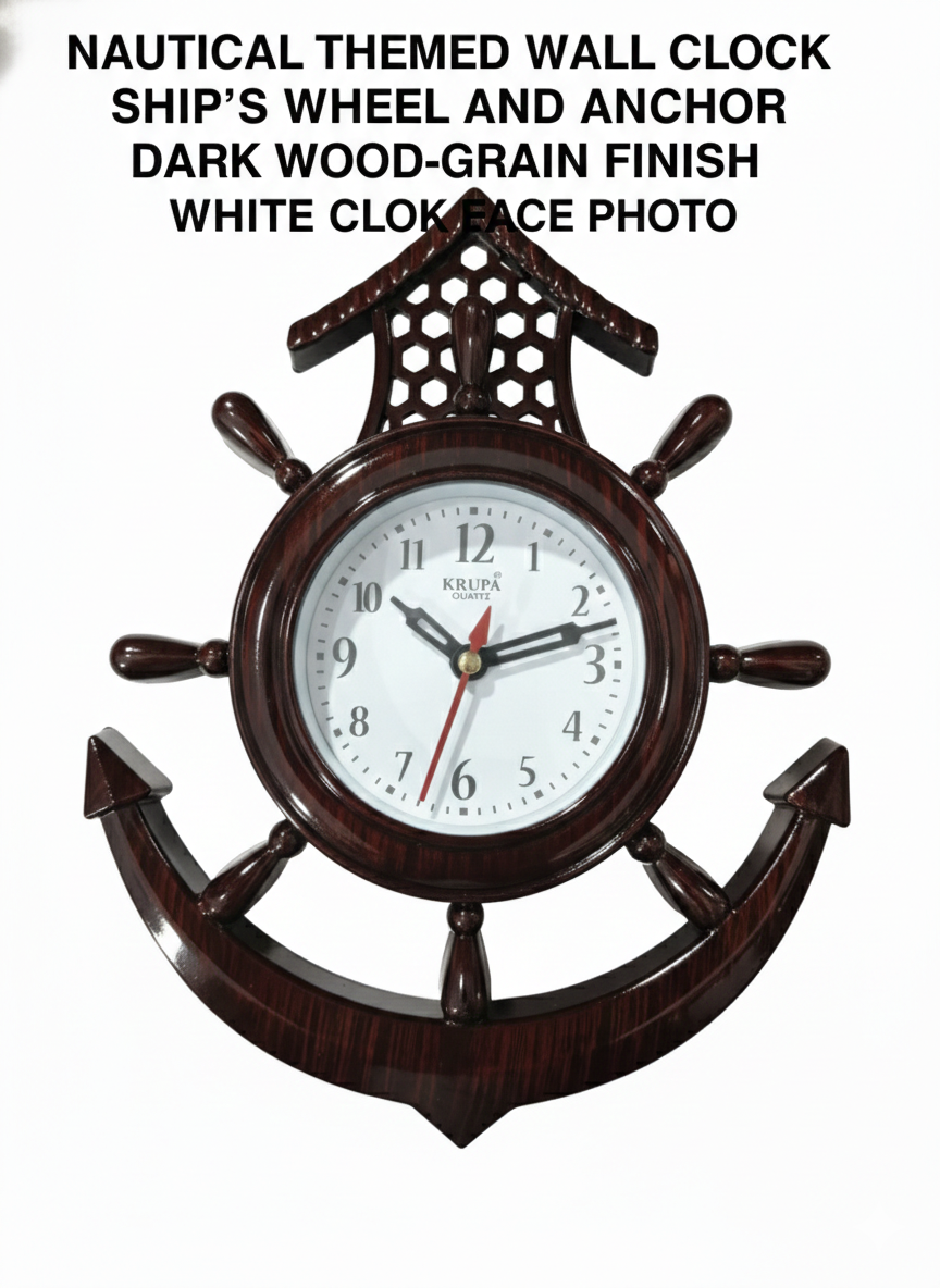 Anchor Design Wooden Wall Clock for Living Room
