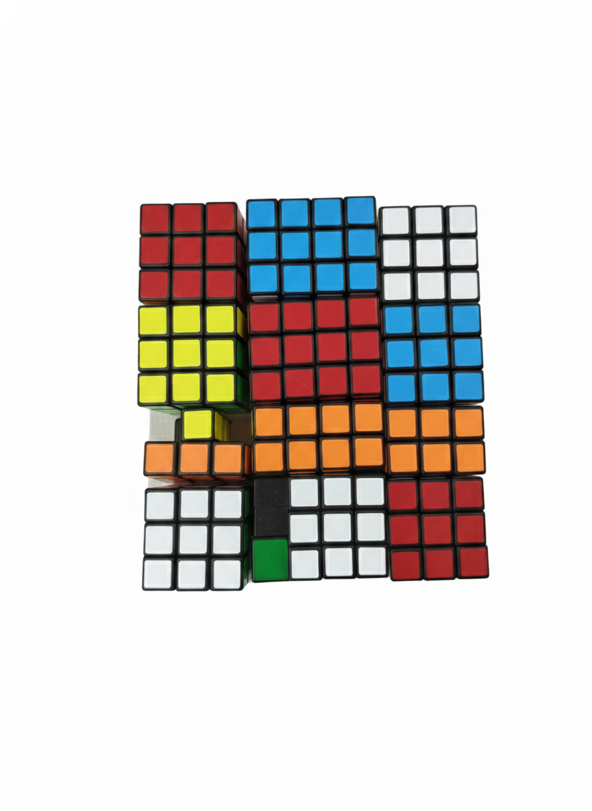 Mini Rubik Cube Keychain Set | Multicolor Puzzle Cube Key Rings