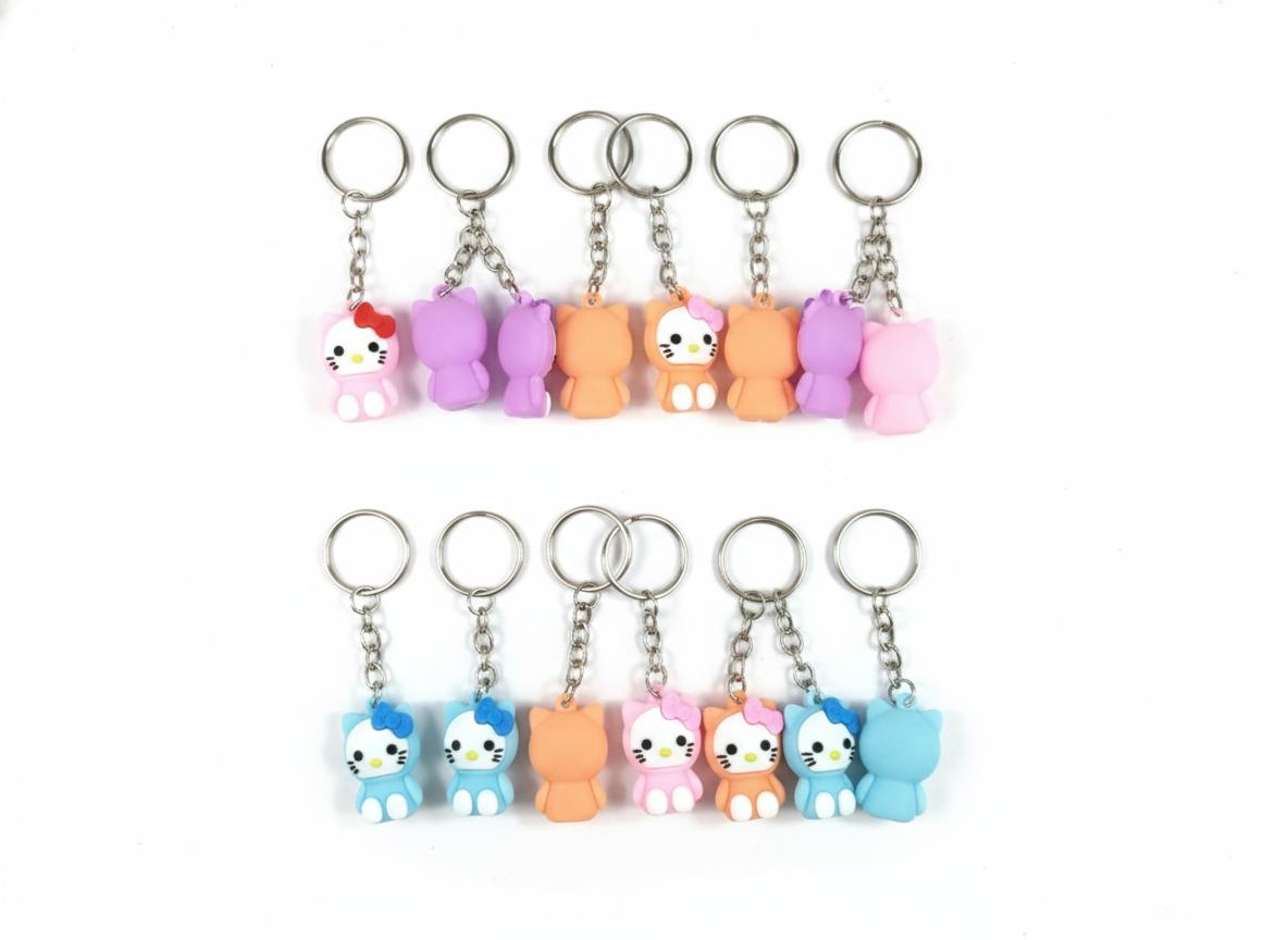 Cute Glass Bottle Keychain with Bear