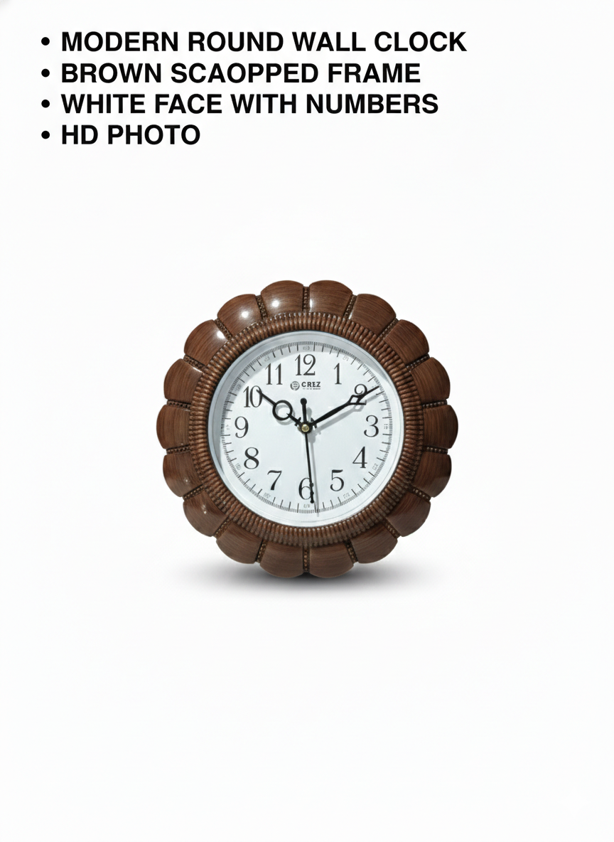 Vintage Wooden Look Wall Clock | Silent Quartz Movement