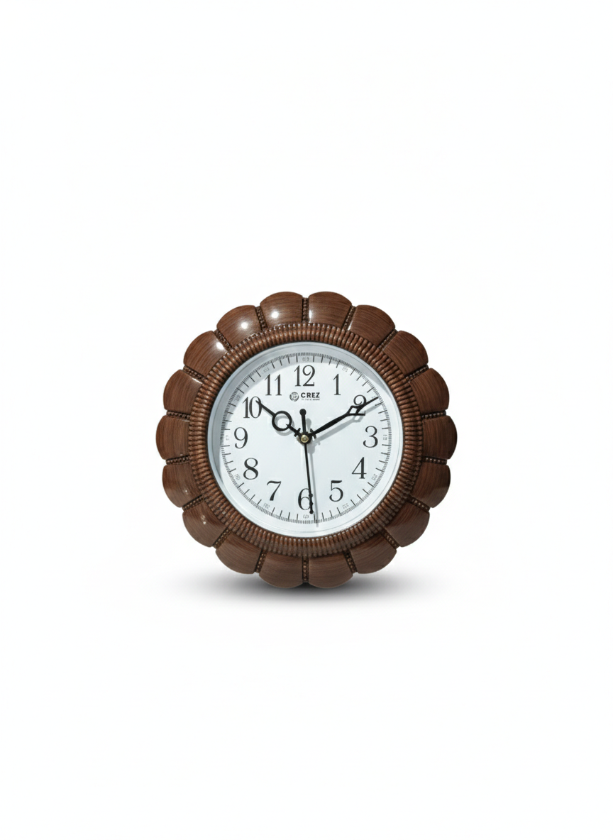 Vintage Wooden Look Wall Clock | Silent Quartz Movement