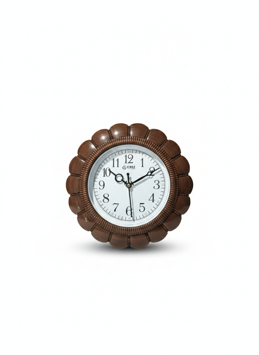 Vintage Wooden Look Wall Clock | Silent Quartz Movement