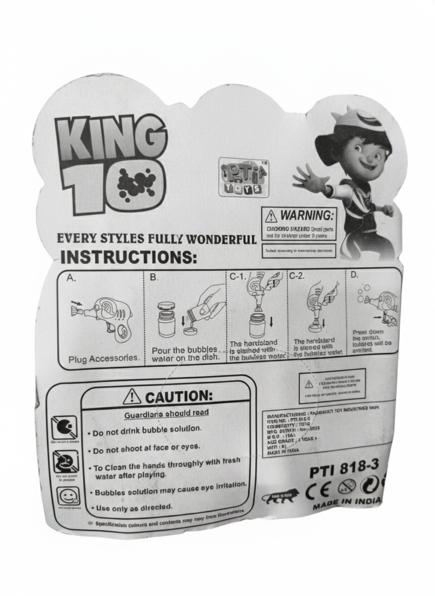 King Toy Elephant Bubble Gun for Kids