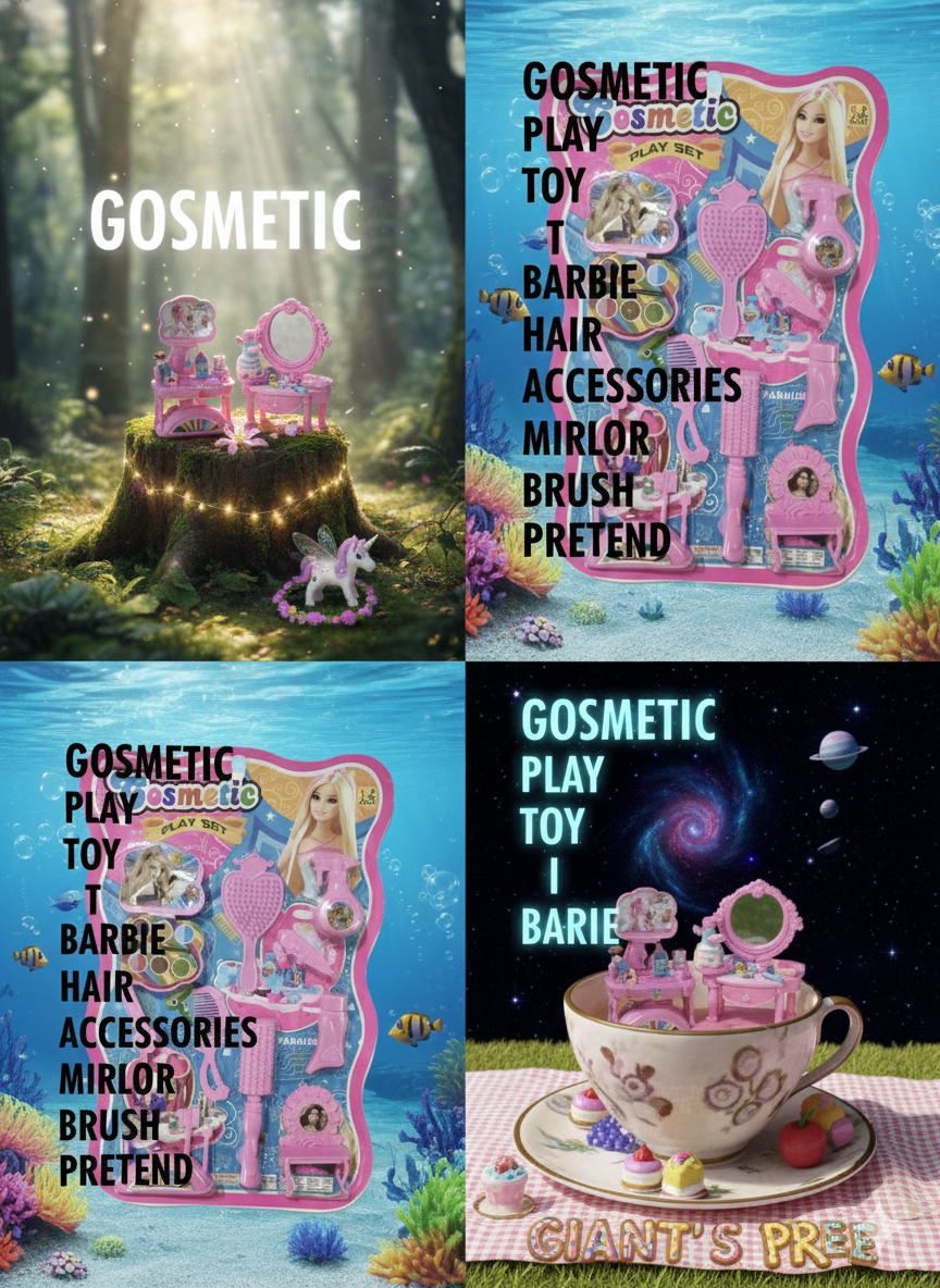 Kids Cosmetic Play Set Toy for Girls | Pretend Makeup Kit with Mirror, Hair Brush & Accessories