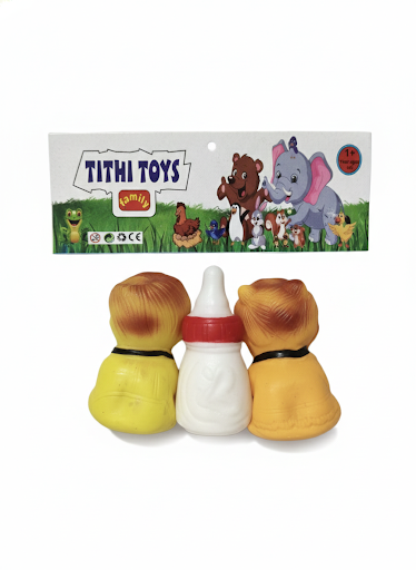 Tithi Toys Baby Toy Set (3 Pieces) | Cute Baby Dolls with Milk Bottle