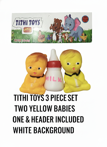 Tithi Toys Baby Toy Set (3 Pieces) | Cute Baby Dolls with Milk Bottle