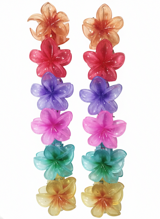 Colorful Flower Hair Claw Clips for Women & Girls 12 PEICE