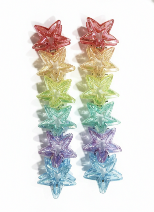 Cute Plastic Floral Hair Clamps Set 12 PEICE