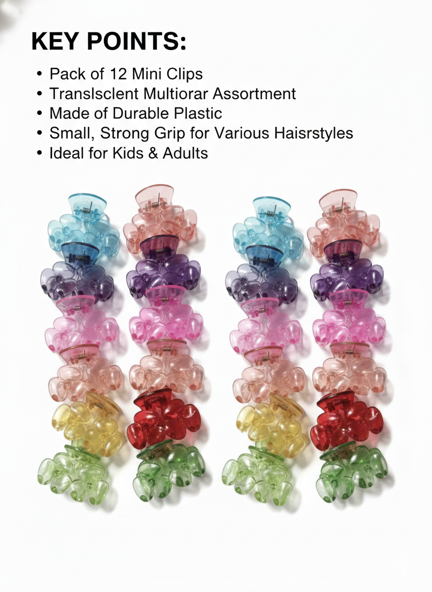 strong Hold Non-Slip Hair Accessories for Daily Wear 12 PEICE