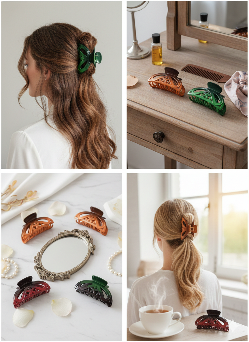 Strong Hold Non-Slip Hair Accessories for Daily Wear, Party, Beach, Travel Styling 3 PEICE