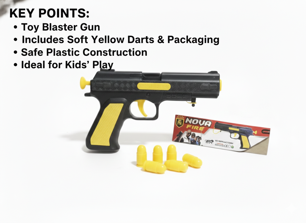 Toy Blaster Gun for Kids with Soft Bullets | Safe Plastic Dart Gun with Foam Bullets