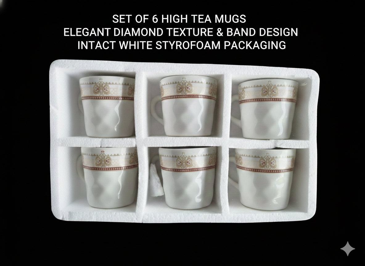 Royal Fine China Mugs Set | Stylish Kitchen & Gift Set