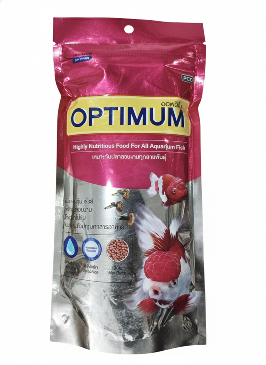Optimum Aquarium Fish Food 100g | Highly Nutritious Floating Fish Feed | Promotes Vibrant Colors, Healthy Growth & Strong Immunity for All Aquarium Fish