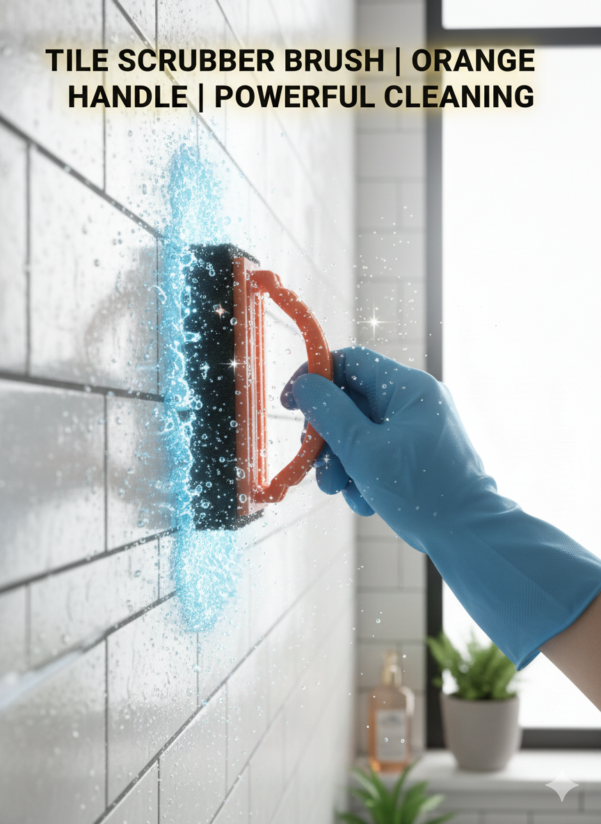 Heavy Duty Hand Scrub Brush for Bathroom, Floor & Tile Cleaning