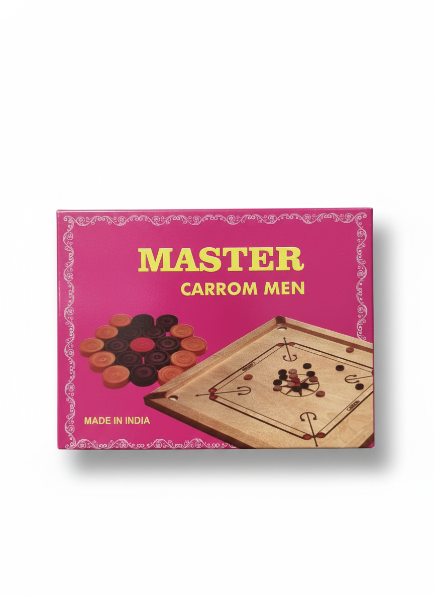 Wooden Carrom Coins Set with Striker, Premium Quality Carrom Men Set