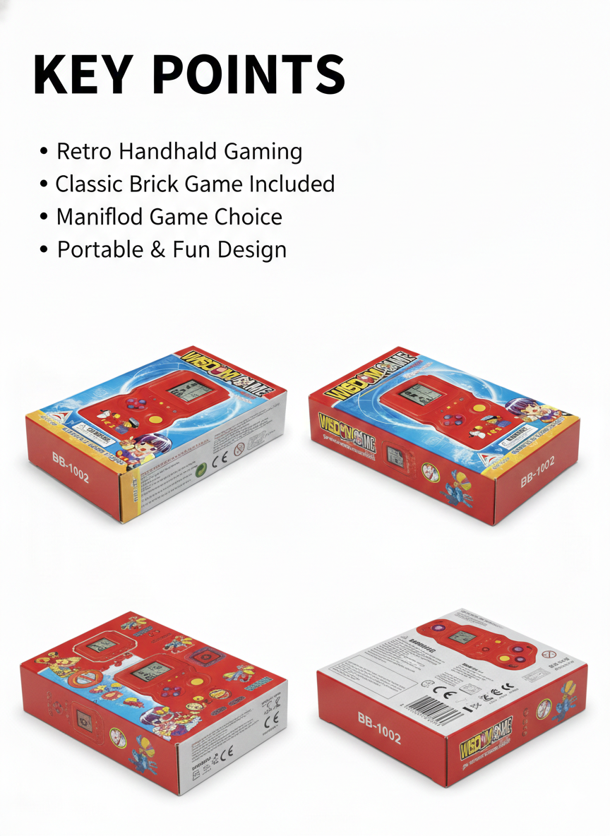 Retro Handheld Brick Game Console for Kids & Adults