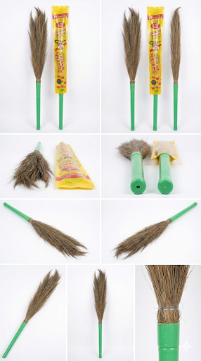 Swachh Bharat Natural Grass Broom with Plastic Handle | Long Stick Jhadu for Home Cleaning | 30% Extra Length Strong Broom