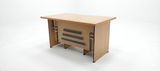 Modern Wooden Office Desk with Storage & Keyboard Tray Office Table with Lockable Drawers & Cabinet
