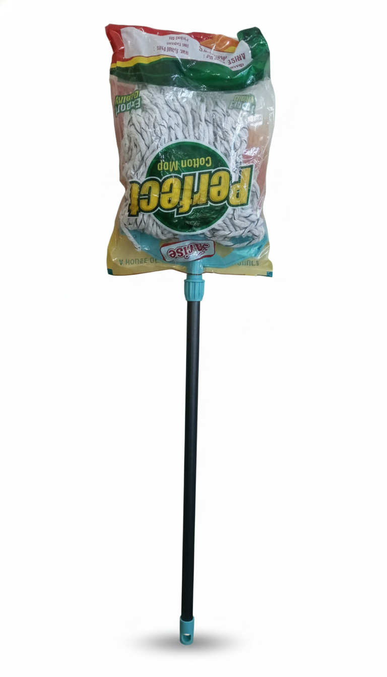 Premium Cotton & Microfiber Mop with Extendable Metal Handle | Heavy Duty Floor Cleaning Mop