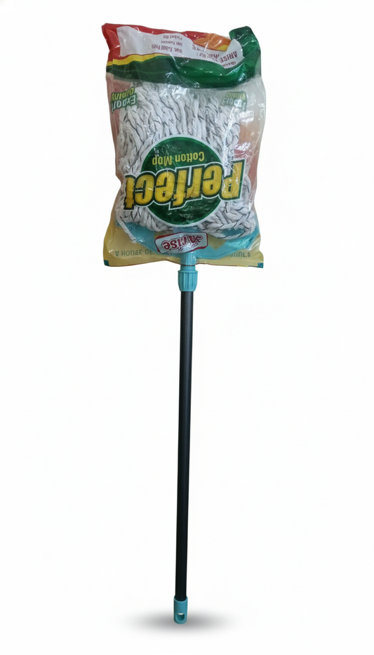 Premium Cotton & Microfiber Mop with Extendable Metal Handle | Heavy Duty Floor Cleaning Mop