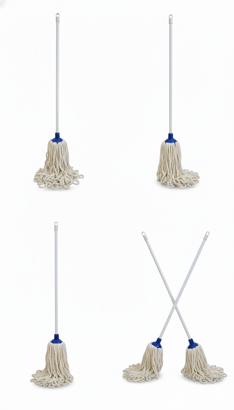 Absorbent Cotton Mop with Long Handle | Heavy Duty Floor Cleaning Mop