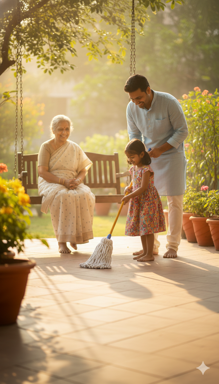 Cotton Floor Mop with Long Metal Handle | Highly Absorbent Cleaning Mop