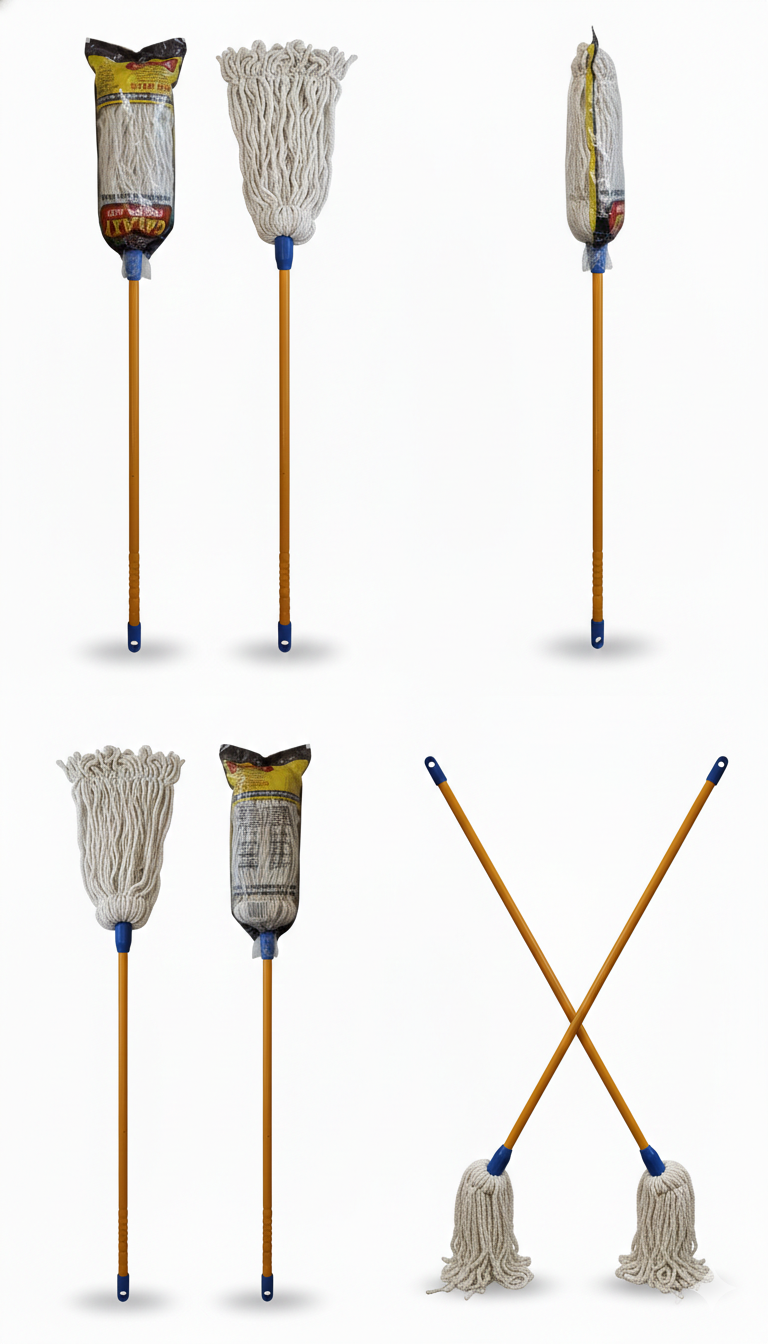 Cotton Floor Mop with Long Metal Handle | Highly Absorbent Cleaning Mop