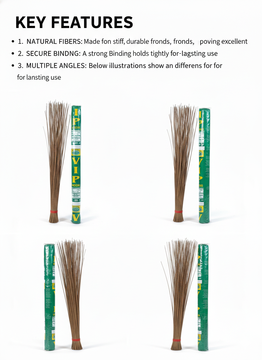 Durable Hand Broom without Handle | Traditional Indian Floor Cleaning Broom | Indoor & Outdoor Use