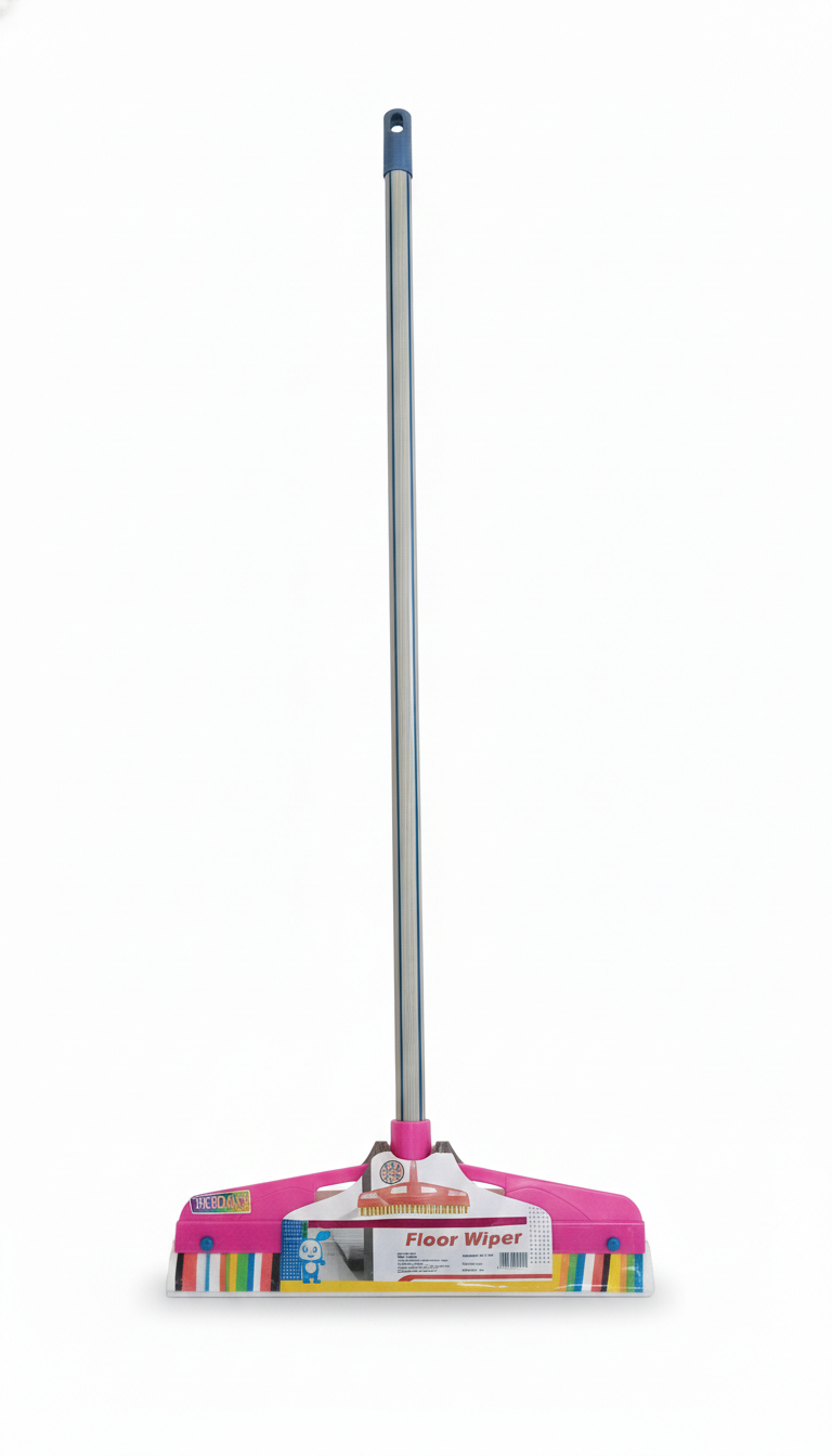 Bathroom, Kitchen & Tile Cleaning Wiper | Long Handle with Strong Grip (Pink) 16 INC