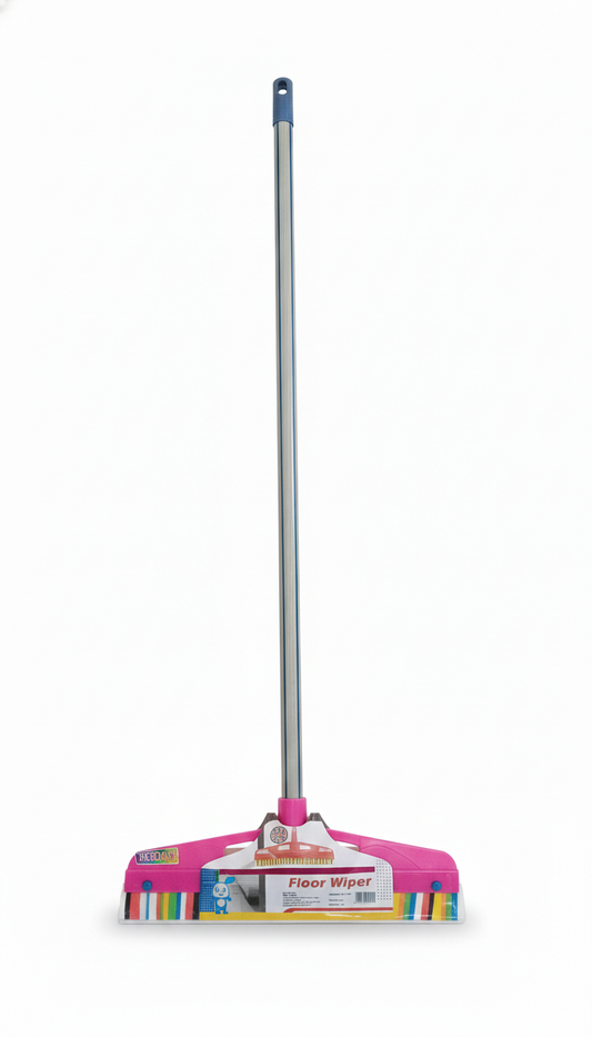 Bathroom, Kitchen & Tile Cleaning Wiper | Long Handle with Strong Grip (Pink) 16 INC