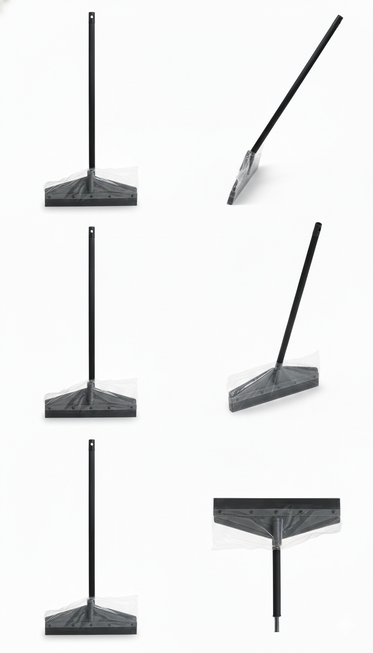 Bathroom, Kitchen & Tile Cleaning Wiper | Strong Grip Handle with Plastic Packaging (Black) 16 INCH