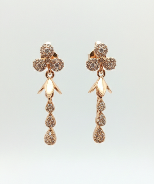 Rose Gold Teardrop Dangle Earrings for Women