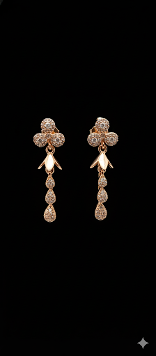 Rose Gold Teardrop Dangle Earrings for Women