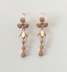 Rose Gold Teardrop Dangle Earrings for Women