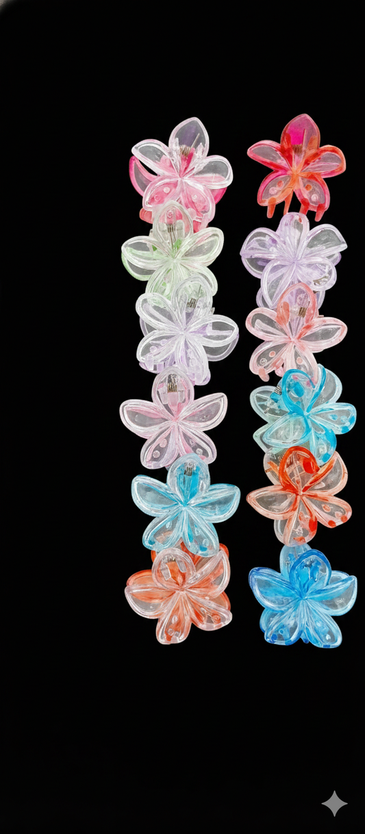 Colorful Flower Hair Claw Clips for Women & Girls ( 12 PIC )
