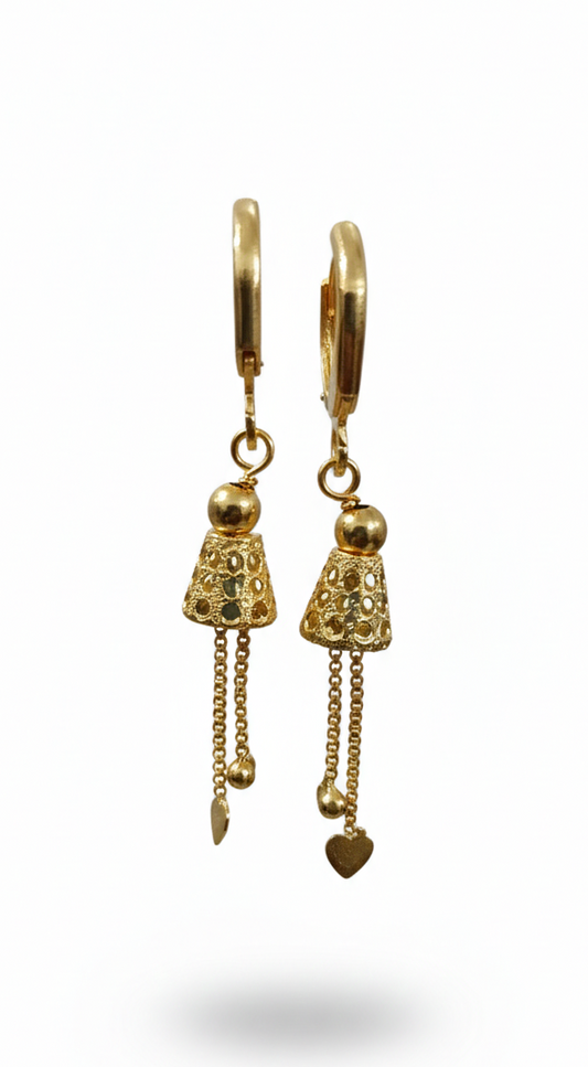 Gold Plated Dangle Hoop Earrings for Women