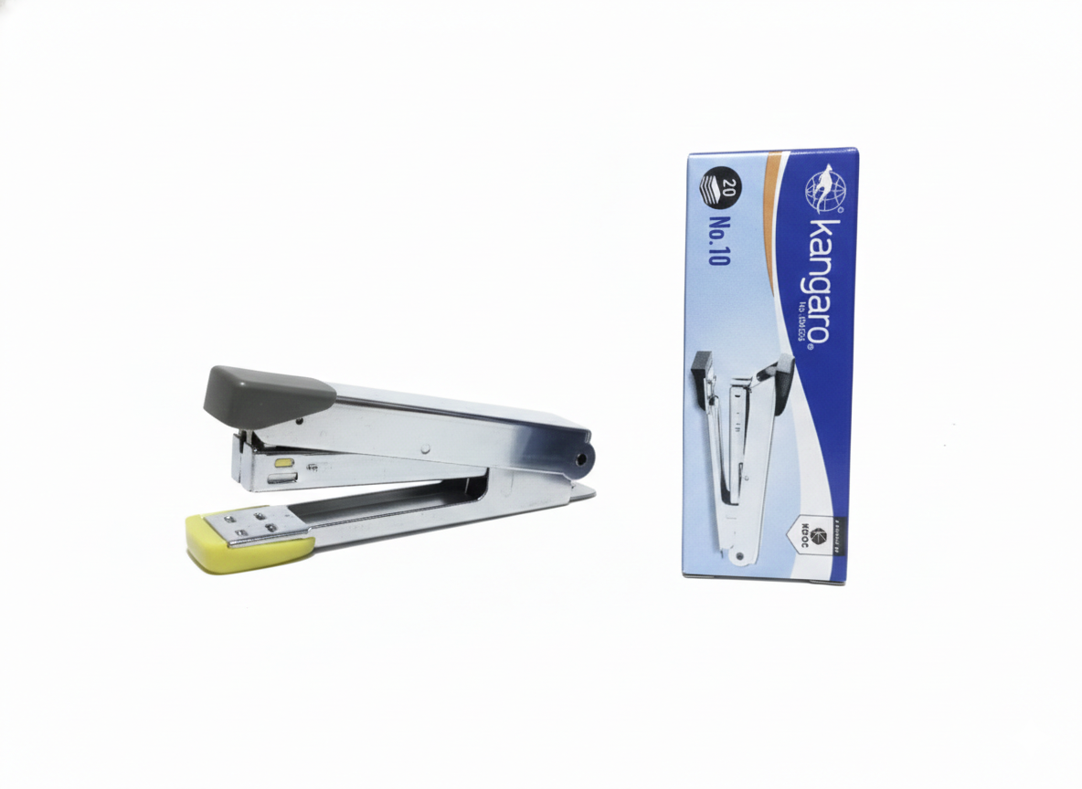 Kangaroo No.10 Stapler with Pins – Metal Body Stapler with Plastic Grip